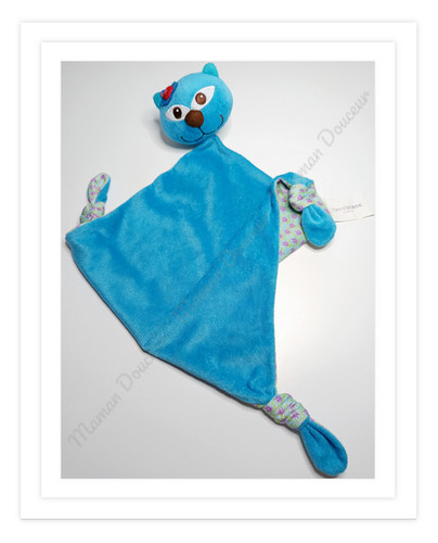 Doudou gatto blu verde - gatto,