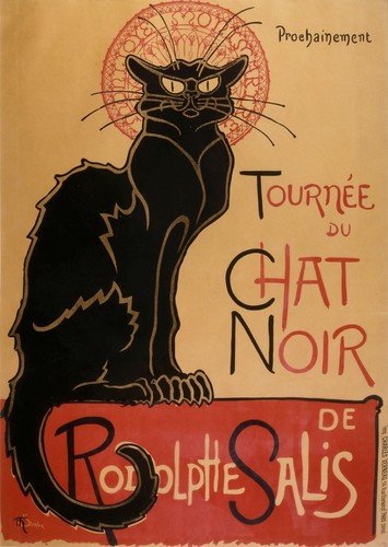 Chat noir retro - retro,, stampa