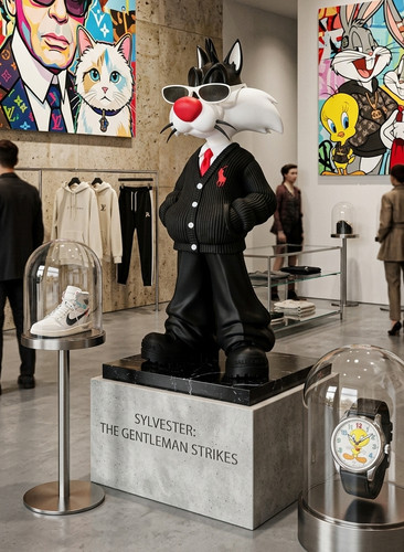 Grande statua cartone animato