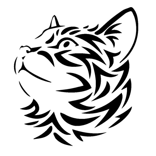 Adesivo testa gatto - di, tribale