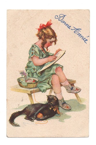 Gatto bambina cpa - e,