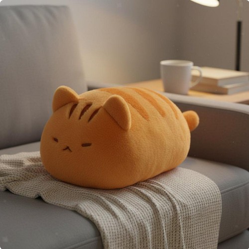 Coussin peluche chat - en,