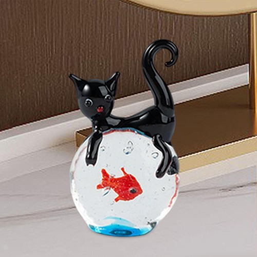 Mini statua vetro gatto - vetro, e