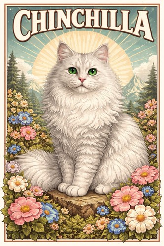 Affiche poster chat chinchilla - chat,