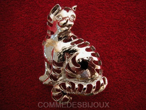 Spilla vintage gatto - gatto, lavorato