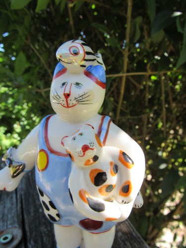 Statuetta porcellana gatto - statuetta,